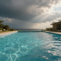 empty swimming pool filled with hair to the top