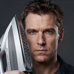 iron with face of jermy irons, high detail