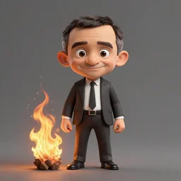 Mr Bean on fire