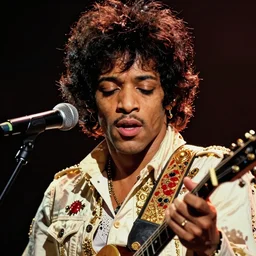 jimi hendrix in the style of fallout boy poster