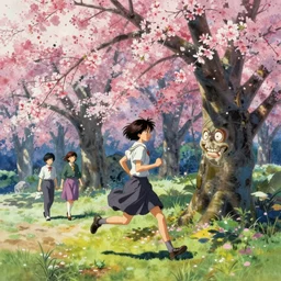 🇯🇵👺♀🏃♀🌸🌸🌸. by satoshi kon, ilya repin, lena aenami, shinji kimura