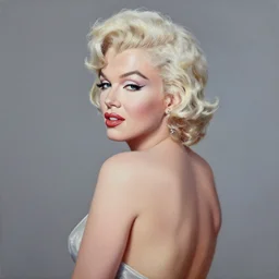 beautiful lifelike painting of marilyn monroe on my back, art by ed roth and basil wolverton
