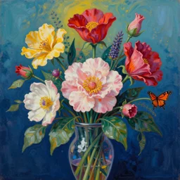 elegant flowers necronom v painting by lise deharme and hr giger, vibrant color scheme