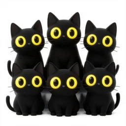 point - symmetrical flat color black yellow, anthropomorphic highly detailed group portrait of funny neon giant cute eyes cat, intricate, elegant, highly detailed, digital painting, artstation, concept art, smooth, sharp focus, illustration, art by artgerm, bob eggleton, michael whelan, stephen hickman, richard corben, wayne barlowe, trending on artstation and greg rutkowski and alphonse mucha, 8 k