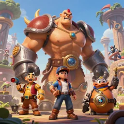 Rayman legends ultra realistic bosses, character design,  in the style of michael ancel, Ruan Jia and Mandy Jurgens and Greg Rutkowski, trending on Artstation, award winning, unreal engine, octane render H 1024