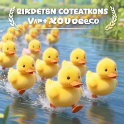 fluffy yellow ducklings racing exhuberantly down the river, a scene from the pixar movie duckling race | highly detailed | cinematic lighting | pixar | anime | award - winning | matte painting by anton fadeev and paul lehr and rhads | pastel color palette | featured on artstation hq