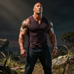 Dwayne Johnson in the Hanna Barbera Art Style