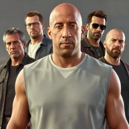 highly detailed portrait, vin diesel, in gta v, stephen bliss, unreal engine, fantasy art by greg rutkowski, loish, rhads, ferdinand knab, makoto shinkai and lois van baarle, ilya kuvshinov, rossdraws, tom bagshaw, global illumination, radiant light, detailed and intricate environment