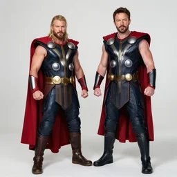 ben affleck cosplaying as thor, flash photography, 3 5 mm, f / 2. 8, full length