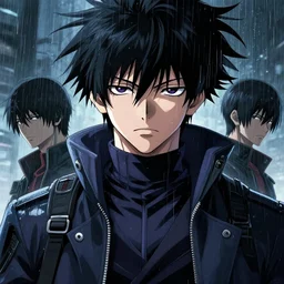 killua zoldyck black hair, ( rain ), face nose lips detail, techwear, formal wear, streetwear, cyberpunk style outfit, greg rutkowski, ross tran, takato yomamoto, wlop, ilya kuvshinov, intricate complexity, detailed portrait, 4 k, cinematic lighting, artstation, sharp focus, smooth, makoto shinkai