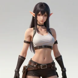 character concept art of a muscular elvish anime huntress | | cute pretty face, realistic shaded perfect face, fine details by antilous chao, stanley artgerm lau, wlop, rossdraws, marc simonetti, and sakimichan, trending on artstation