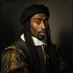 dutch renaissance portrait painting of tupac shakur