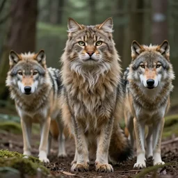 photo furry cat woman in a forest 8 b 4 with real wolves 4 x 9 1 s 3 ideal human face