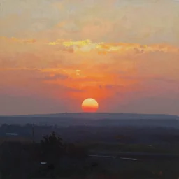 oil painted. sunset