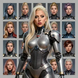 hearts of iron 4 colored leader portrait of a portrait of lady gaga as an android girl, democratic, trending on artstation, wearing a cybernetic suit, highly detailed, muted colors character portrait, ylva ljungqvist, custom portraits, paradox interactive