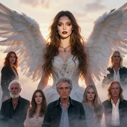 photographic portrait of a stunningly beautiful gothic angel in heaven with divine light in soft dreamy light at sunset, contemporary fashion shoot, by edward robert hughes, annie leibovitz and steve mccurry, david lazar, jimmy nelsson, breathtaking, 8 k resolution, extremely detailed, beautiful, establishing shot, artistic, hyperrealistic, beautiful face, octane render