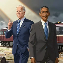 an anime where biden and obama are train robbers