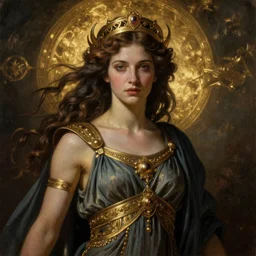majestic gracious regal seductive goddess selene portrait, ancient greece, atmospheric lighting, painted, menacing, intricate, volumetric lighting, beautiful, rich deep colours masterpiece, golden hour, sharp focus, ultra detailed, by leesha hannigan, ross tran, thierry doizon, kai carpenter, ignacio fernandez rios