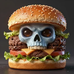 a close up image of a burger, art by artgerm, wlop, loish, ilya kuvshinov, 8 k realistic, hyperdetailed, beautiful lighting, detailed background, depth of field, symmetrical face, frostbite 3 engine, cryengine