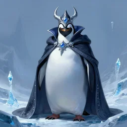anthropomorphic evil penguin wearing warlock clothes, mysterious pose, dnd, arctic, ice, character, fantasy, intricate, elegant, digital painting, artstation, concept art, smooth, 8 k frostbite 3 engine, ultra detailed, cold color, art by artgerm and greg rutkowski and magali villeneuve