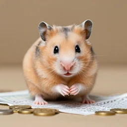 a hamster selling his stocks