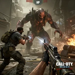a new call of duty modern warfare ( 2 0 1 9 ) realistic graphic firstperson game screenshot of a hp lovecraft monster boss fight in metro exodus game, realistic, ultra setting, highly detailed, fps game, game of the year, raytracing on, rtx 3 0 9 0 ti