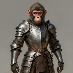 a monkey in full plate armor, highly detailed, digital painting, artstation, concept art, sharp focus, illustration, art by greg rutkowski and alphonse mucha