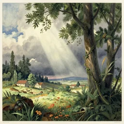 artwork by ernst haeckel, watercolor, botanical illustration