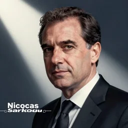 Nicolas Sarkozy, cyberpunk art, trending on pixiv, artstation