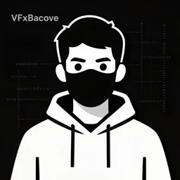 a guy wearing a mask and a hoodie, vector art by Bascove, reddit, verdadism, quantum wavetracing, black background, #vfxfriday