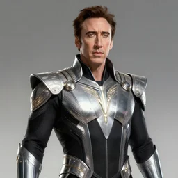 nicolas cage as marvel's deathlok, intricate, elegant, glowing lights, highly detailed, digital painting, artstation, glamor pose, concept art, smooth, sharp focus, illustration, art by artgerm and greg rutkowski, artey freytag