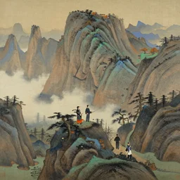 chinese mountain scenery, by anato finnstark, by alena aenami, by john harris, by ross tran, by wlop, by andreas rocha