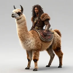 llama with dreadlocks, realistic creature concept, heroic pose, by Ian McQue,  4k, artstation