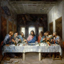 the last supper in bishop hill colony church by olof krans oil on board