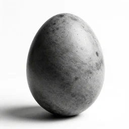 monster egg against white background, tonalist, charcoals, black and white