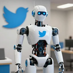 electoral campaigning twitter bot, high detail, colors, robot, beautiful