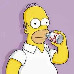homer simpson drinking duff, detailed caricarture by rivorio mok