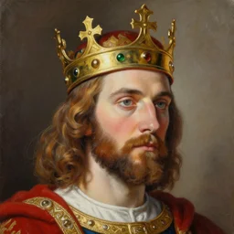 jerma as a king, wearing a crown, king, highy detailed headshot painting