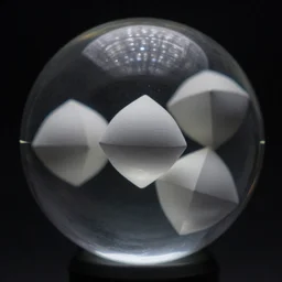 platonic solids inside a glass sphere