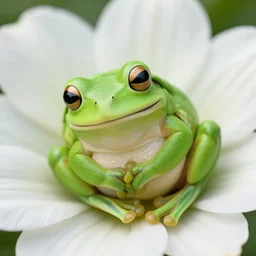 cutest frog sleeping in a flower, nature photography, award winning