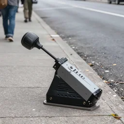 a photo of an object tool for time travel, 4k, on a side street walk