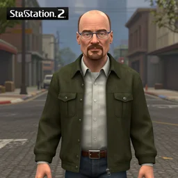 walter white in a 3 d playstation 2 game