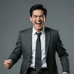 corrupt business man laughing maniacally, stock photo, evil