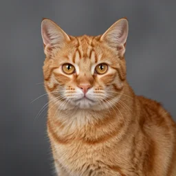 ginger cat, soft lighting, high school yearbook photo