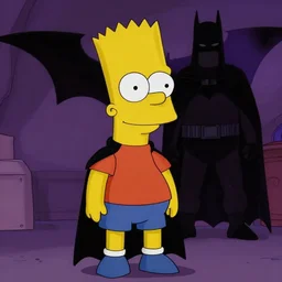 still image of bart simpson in the dark knight, cinematic, anamorphic, 8 0 mm f / 2. 8 l, 3 5 mm film, movie