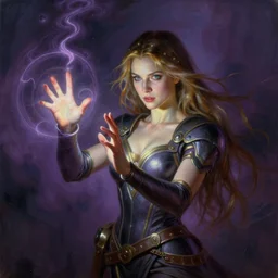 painting by donato giancola, cyberpunk mage casting a spell, portrait