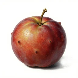 baroque painting of a strange fruit, flat white background, style of yoshitaka amano