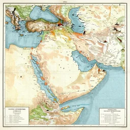 19th century map of the Arabic Peninsula, the middle East, Arabia, cartography, 1800s, color, history