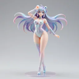 james jean isolated vinyl figure curvy harajuku magical girl character design, figure photography, dynamic pose, holographic undertones, motion shapes color design, glitter accents on figure, anime stylized, sharp focus, accurate fictional proportions, high delicate defined details, ethereal lighting