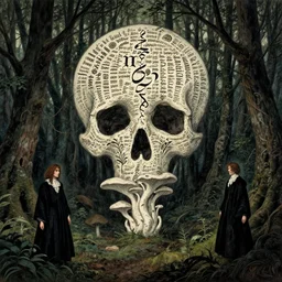 forest, artstation, by aubrey beardsley, by caspar david friedrich, by laurie lipton, by kay nielsen, by ivan shishkin, calligraphy, divine, paradox, mycelium, as symbol of soul - journey!, terrifying wilderness, witchcraft!, hope